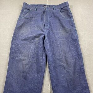 Vintage Veezo Wear Jean Mens 38x32‎ Blue Tiger Print Denim Carpenter Baggy Y2K